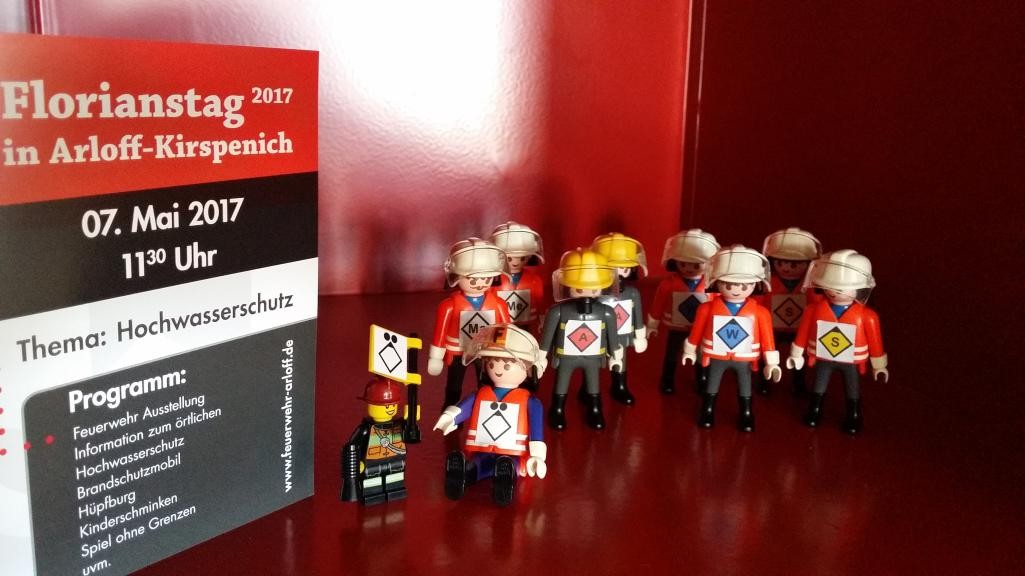 Legofiguren als Feuerwehr beim Florianstag in Arloff-Kirspenich 2017