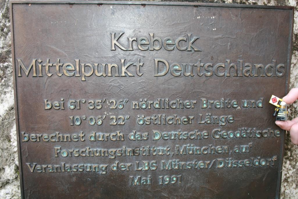 Tafel "Krebeck - Mittelpunkt Deutschlands"