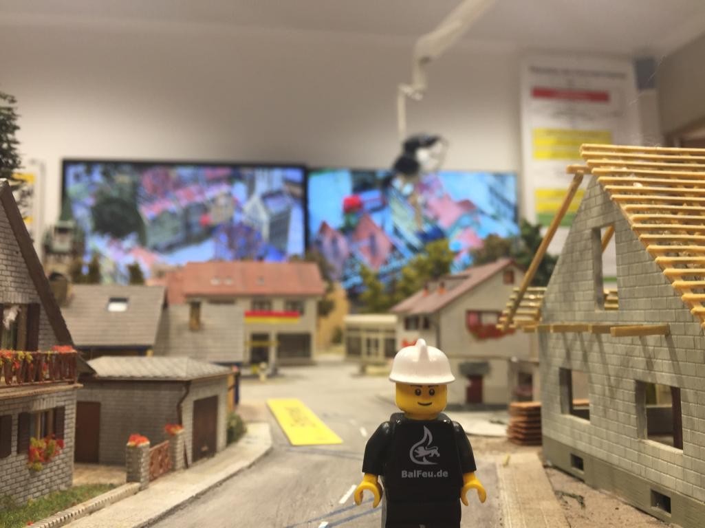 Legofigur in Modelllandschaft; Bruchsal
